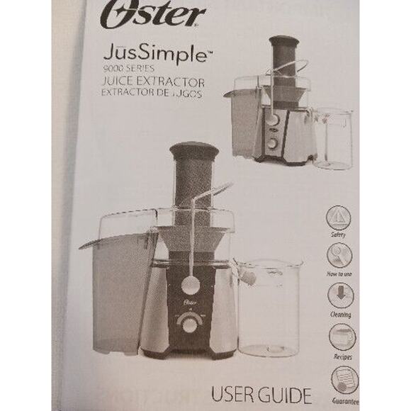 BOOKLET for Oster JusSimple 9000 SERIES Juice Extractor Instructions + Recipes - Picture 7 of 7
